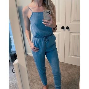 Feaux denim jumpsuit